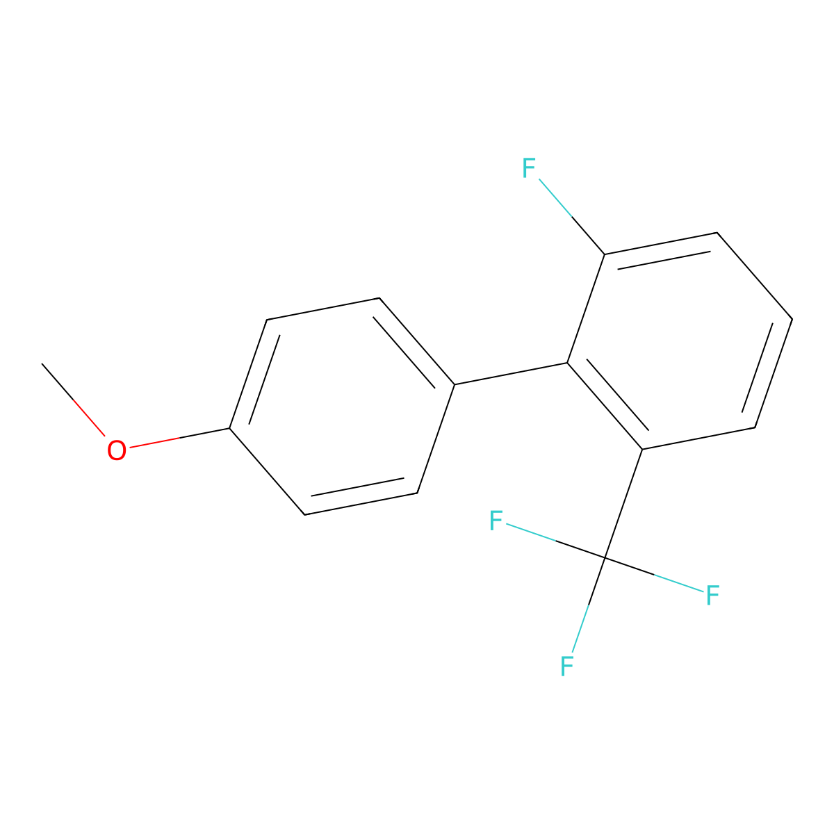 2-(Trifluoromethyl)-6-fluoro-4'-methoxybiphenyl molecular structure, CAS 1206164-27-3