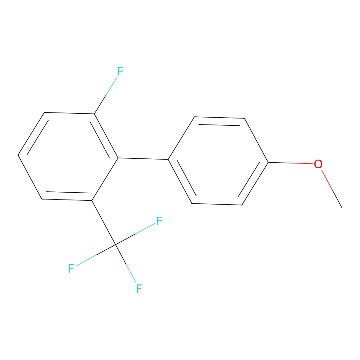 2-(Trifluoromethyl)-6-fluoro-4'-methoxybiphenyl molecular structure, CAS 1206164-27-3