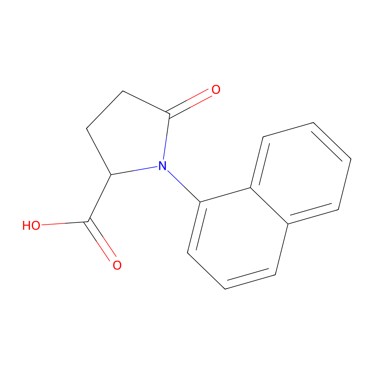 1-(Naphthalen-1-yl)-5-oxopyrrolidine-2-carboxylic acid molecular structure, CAS 1206164-52-4