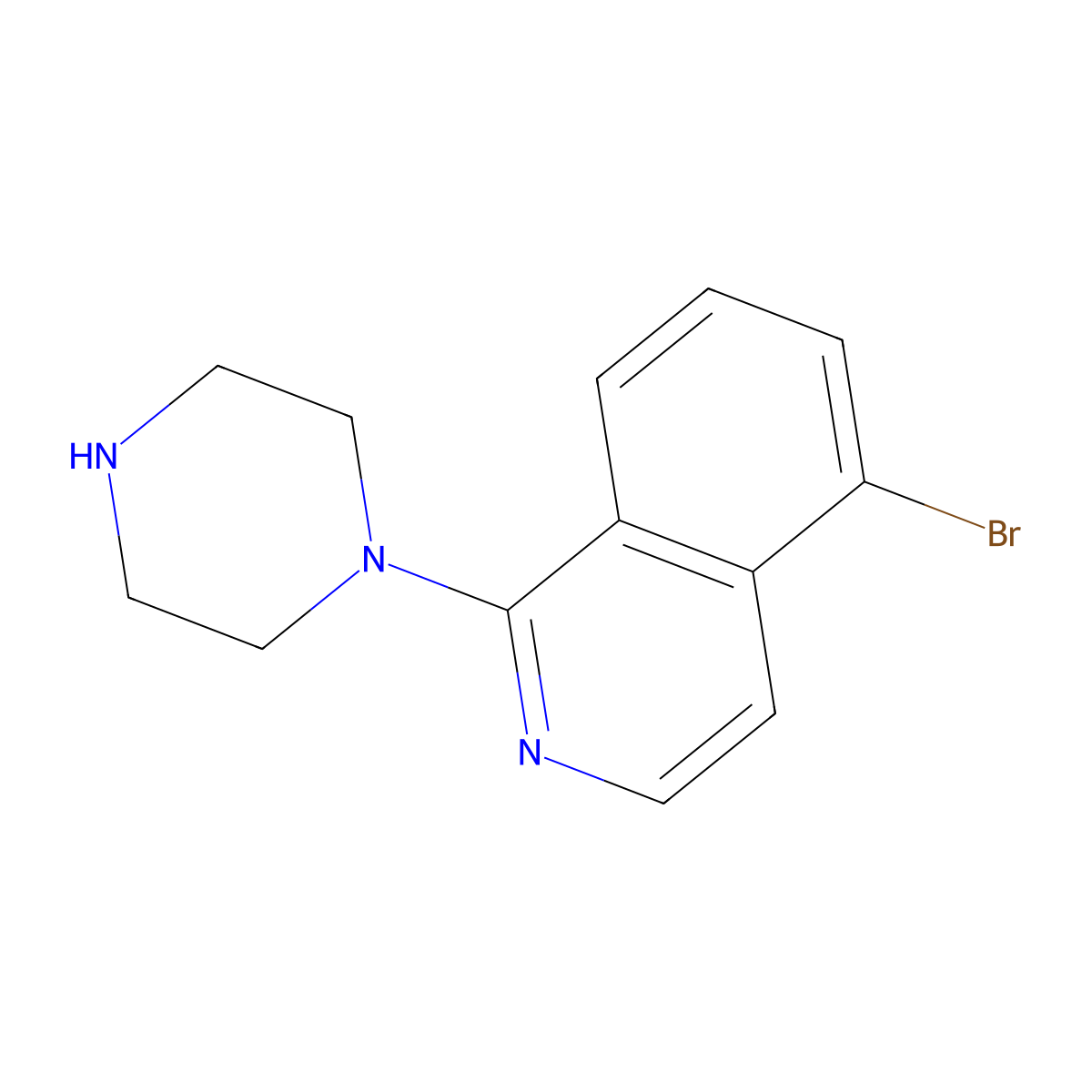 5-Bromo-1-(piperazin-1-yl)isoquinoline molecular structure, CAS 1206200-74-9