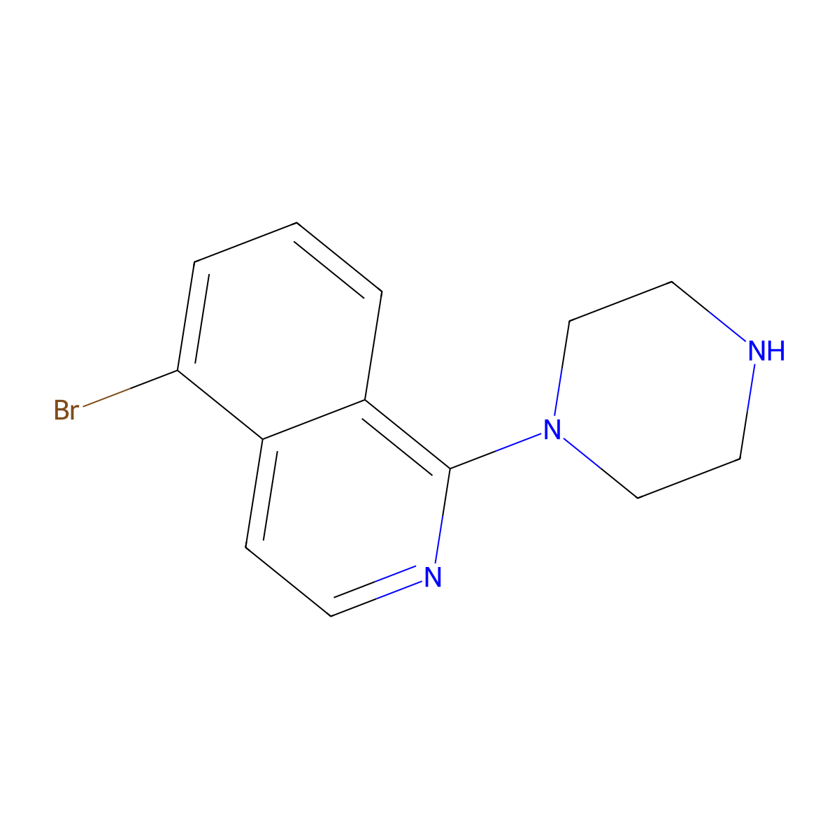 5-Bromo-1-(piperazin-1-yl)isoquinoline molecular structure, CAS 1206200-74-9