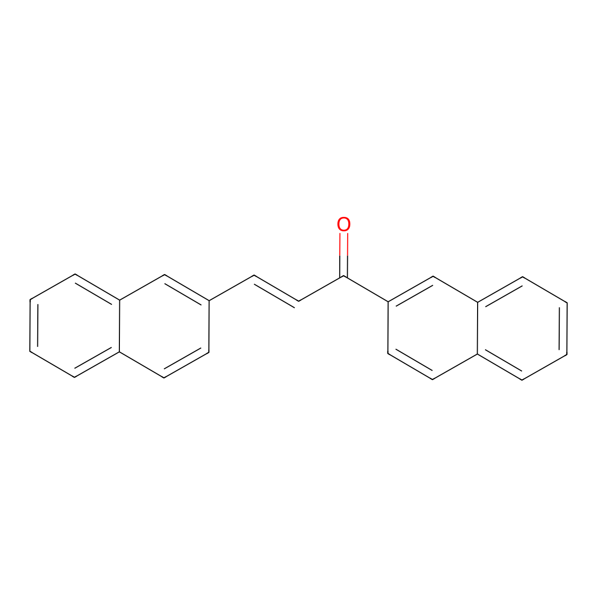 (E)-1,3-bis(2-naphthyl)prop-2-en-1-one molecular structure, CAS 1206208-73-2