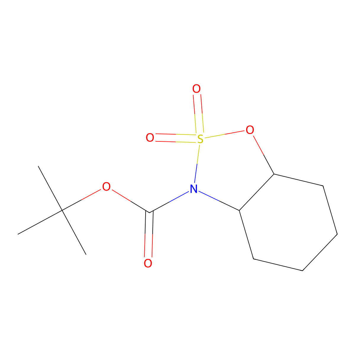 (R,S)-Hexahydro-3H-1,2,3-benzoxathiazole-2,2-dioxide-3-carboxylic acid t-butyl ester molecular structure, CAS 1206227-47-5