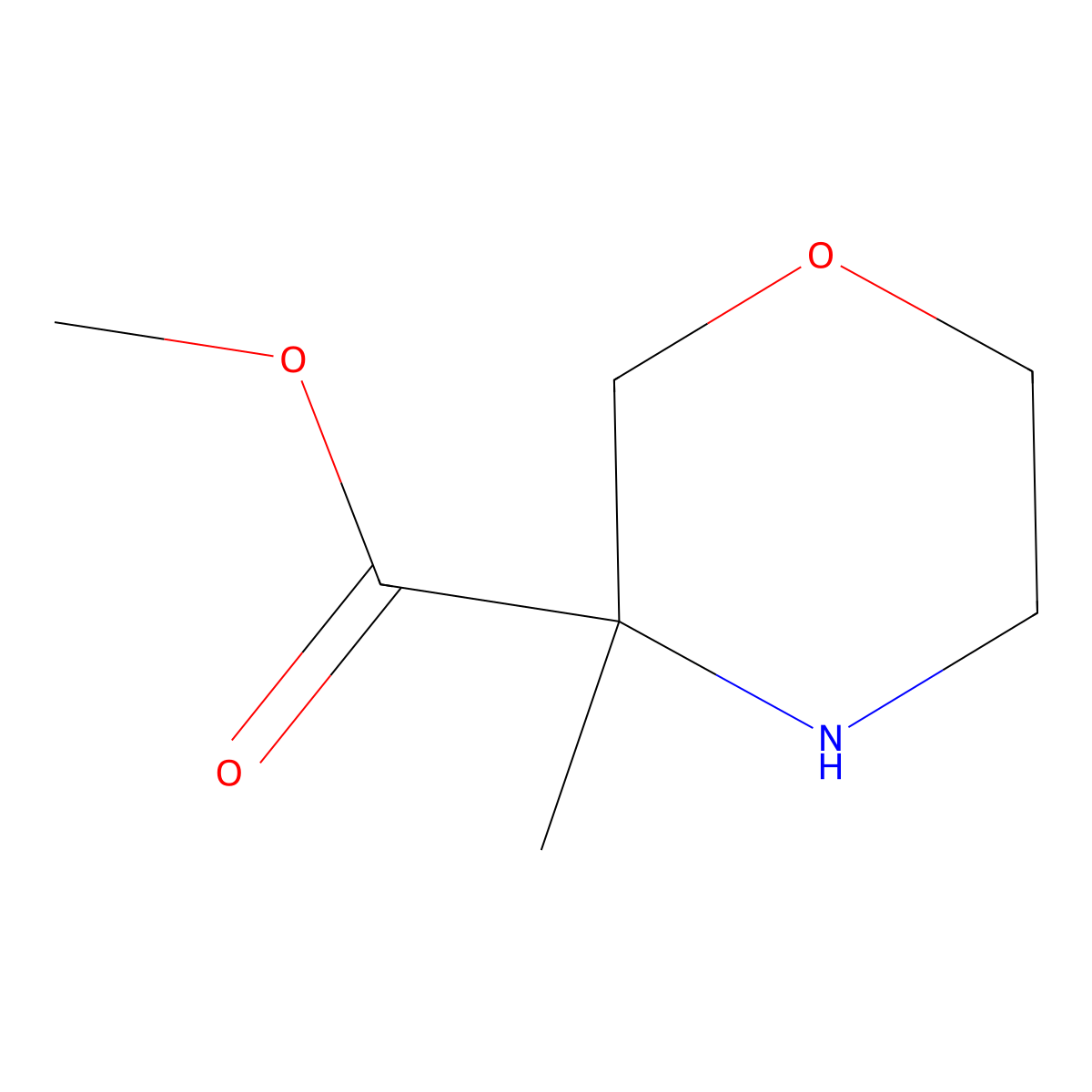 Methyl 3-methylmorpholine-3-carboxylate molecular structure, CAS 1206228-65-0