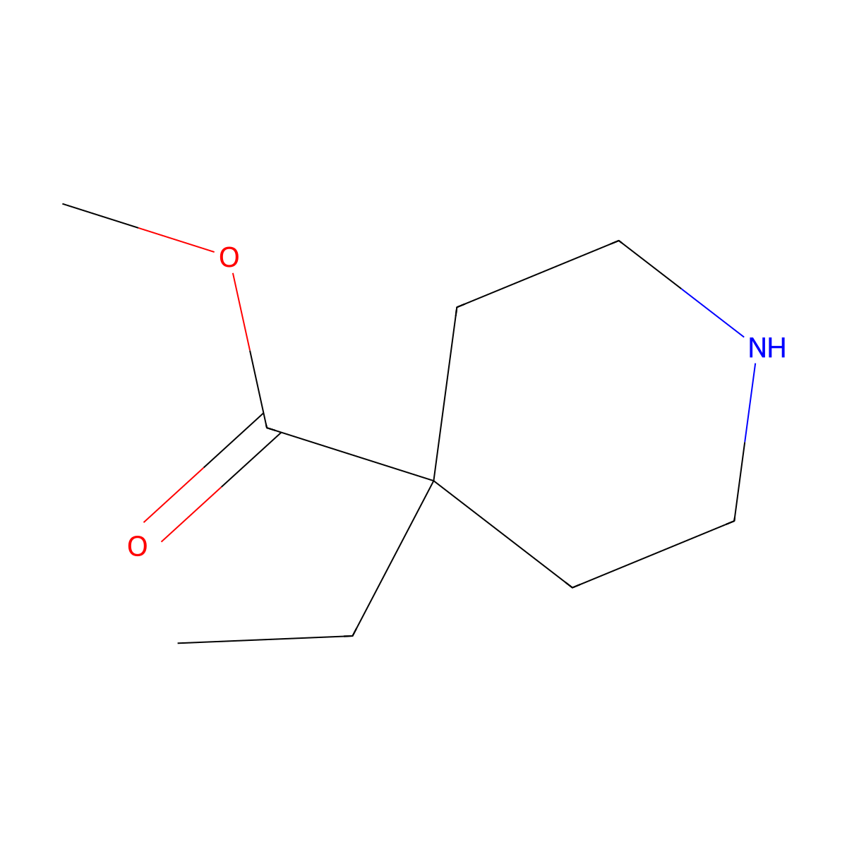 Methyl 4-ethylpiperidine-4-carboxylate molecular structure, CAS 1206228-66-1