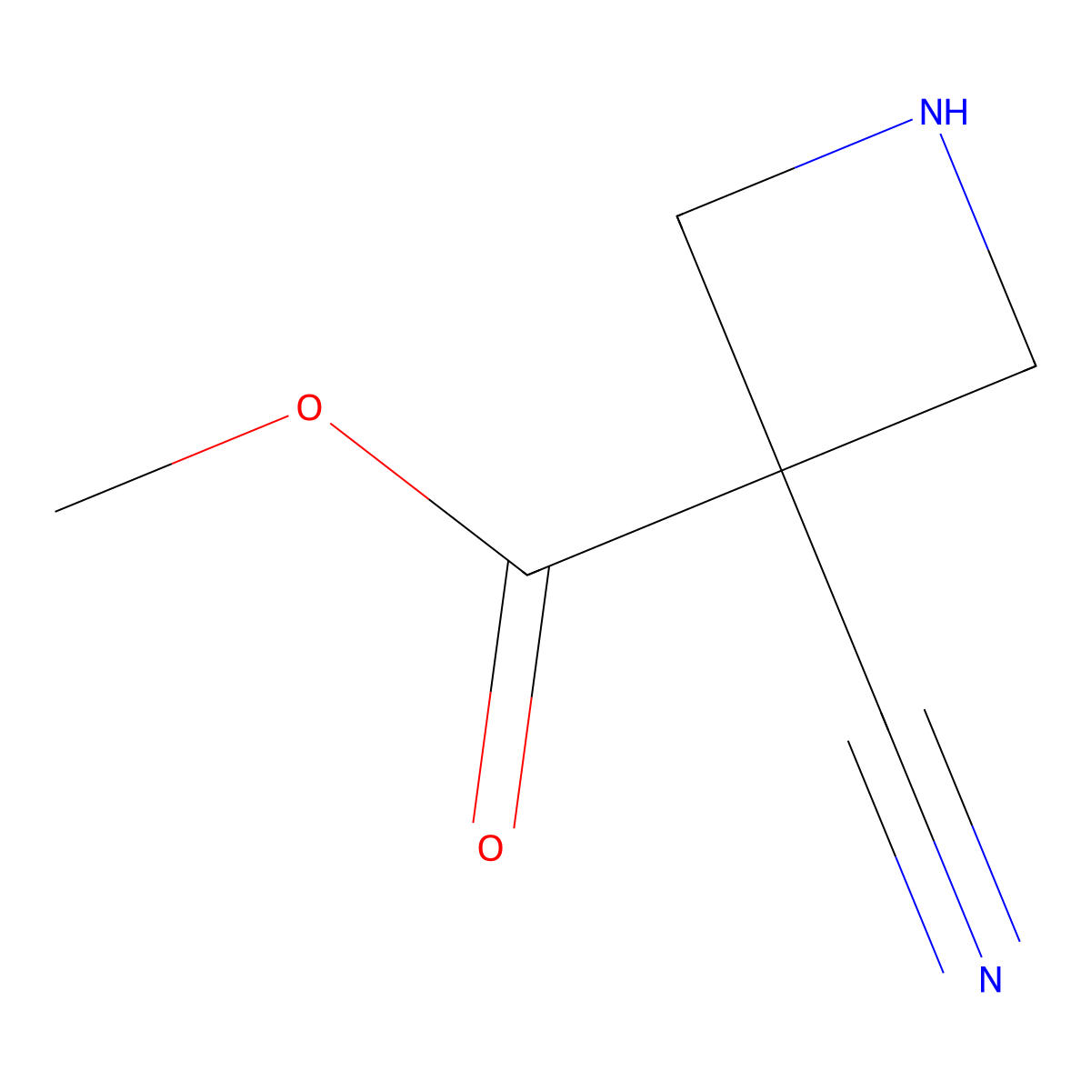 Methyl 3-cyanoazetidine-3-carboxylate molecular structure, CAS 1206228-71-8
