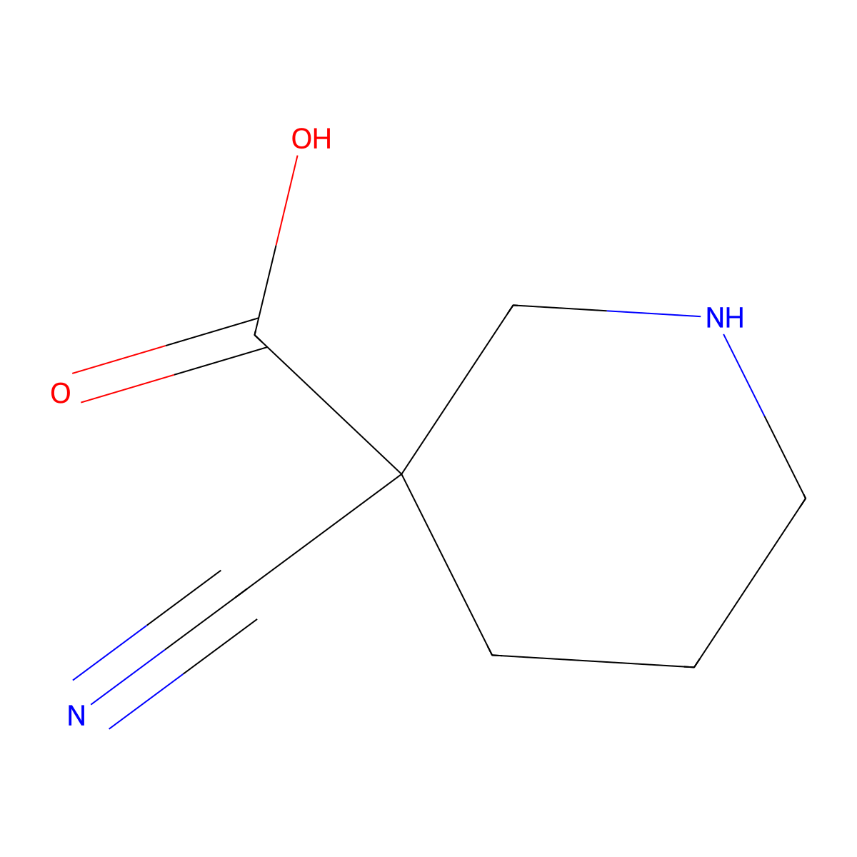 3-Cyanopiperidine-3-carboxylic acid molecular structure, CAS 1206228-72-9