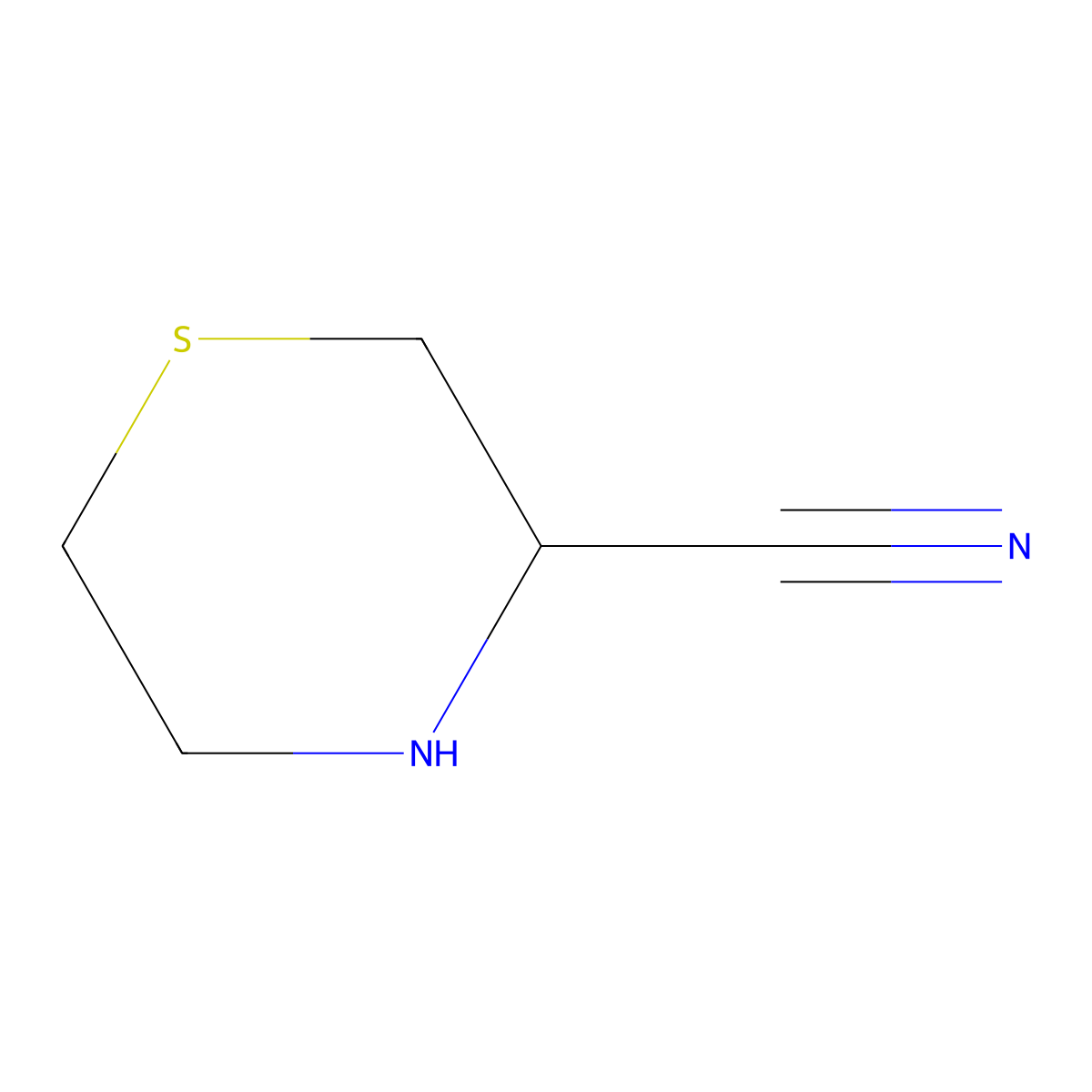 Thiomorpholine-3-carbonitrile molecular structure, CAS 1206228-78-5