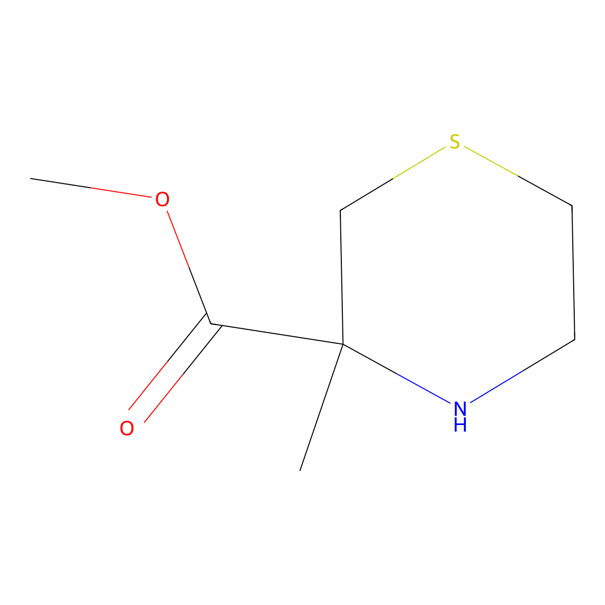 Methyl 3-methyl-3-thiomorpholinecarboxylate molecular structure, CAS 1206228-84-3