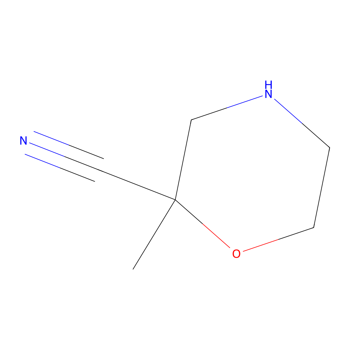 2-Methylmorpholine-2-carbonitrile molecular structure, CAS 1206228-86-5