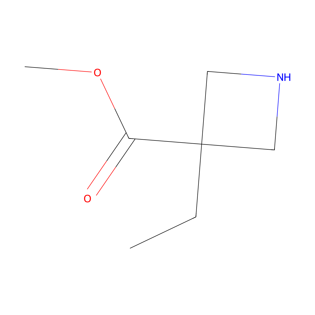 Methyl 3-ethylazetidine-3-carboxylate molecular structure, CAS 1206228-87-6