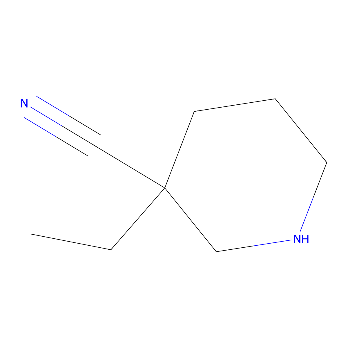 3-Ethyl-3-piperidinecarbonitrile molecular structure, CAS 1206229-02-8