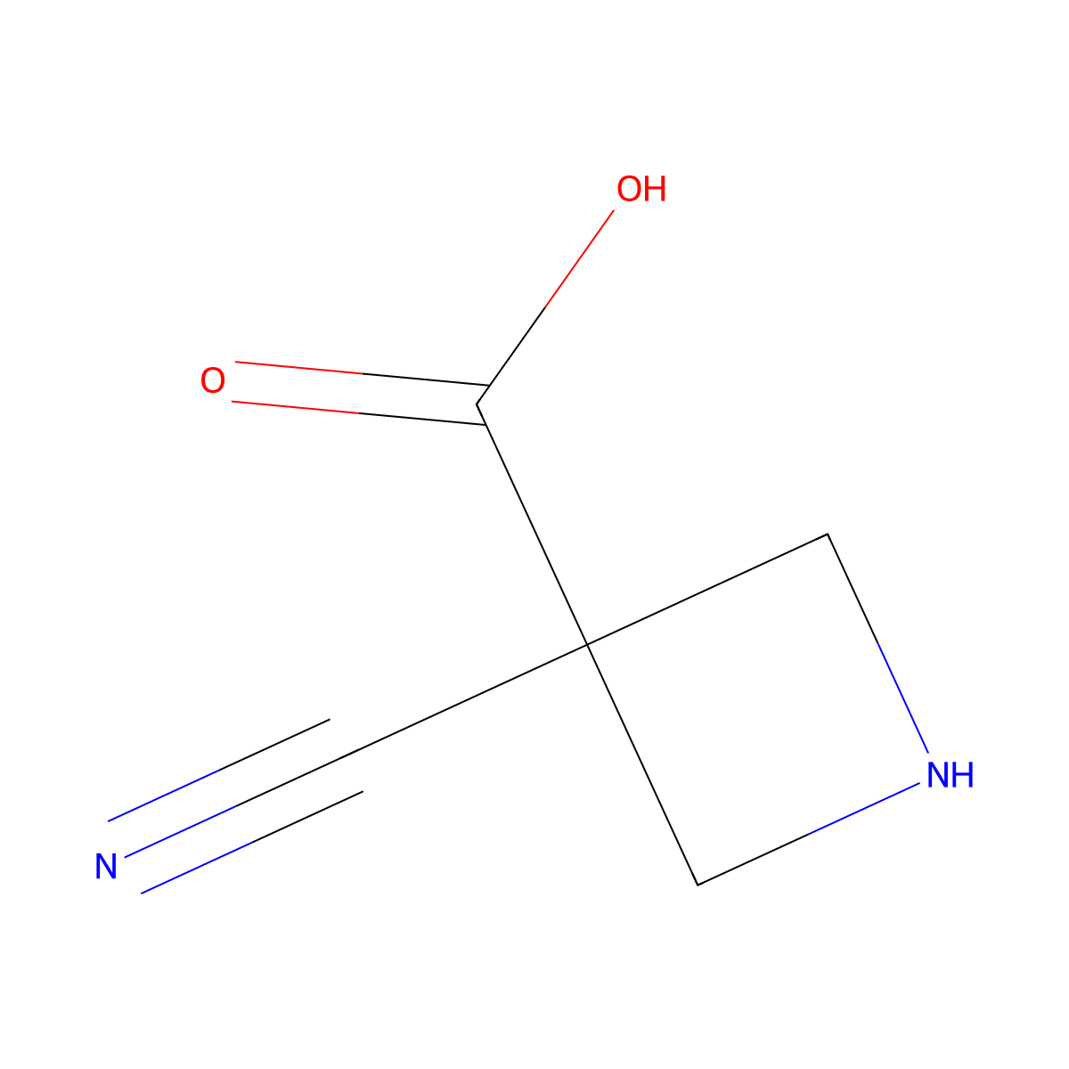 3-Cyanoazetidine-3-carboxylic acid molecular structure, CAS 1206229-07-3