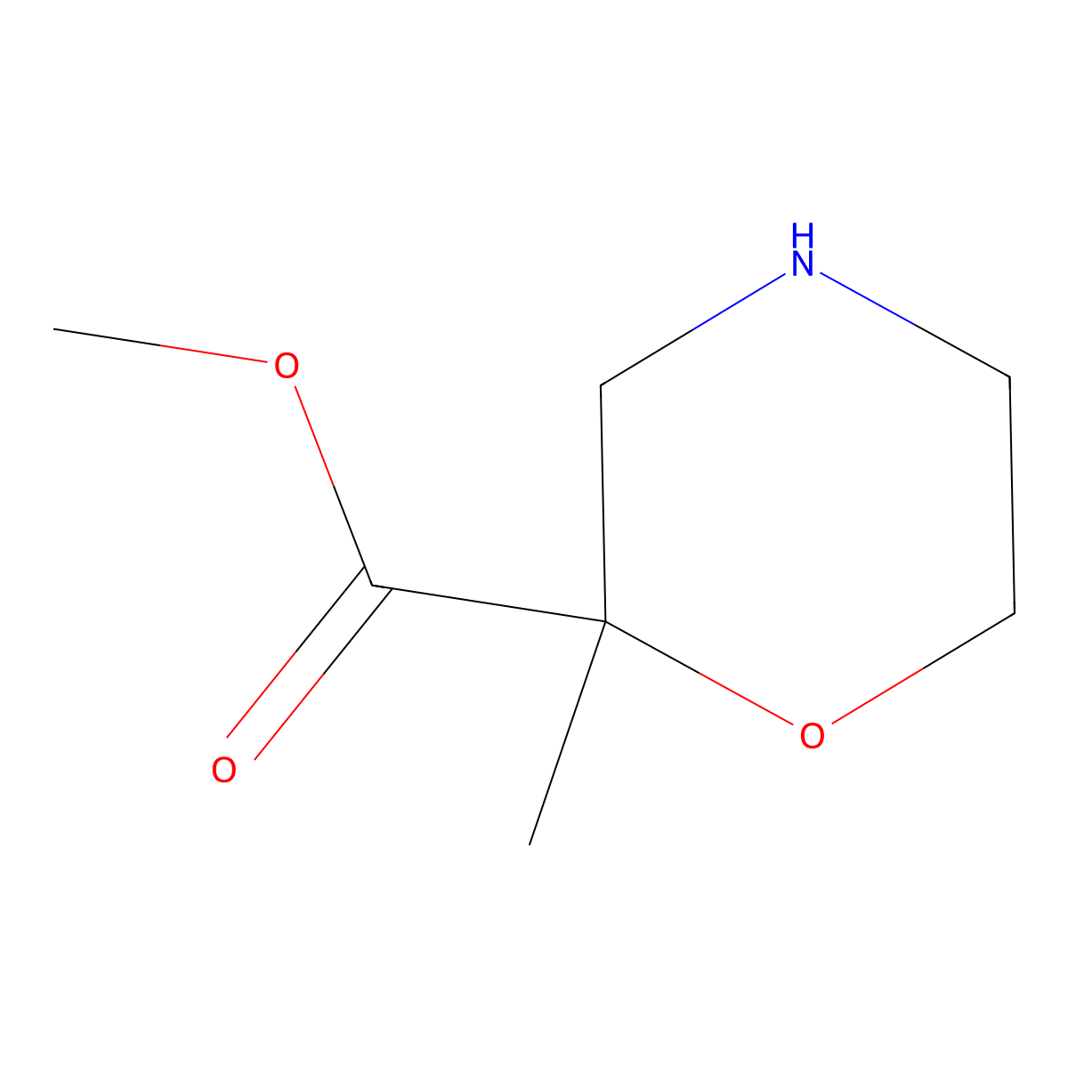 Methyl 2-methylmorpholine-2-carboxylate molecular structure, CAS 1206229-19-7