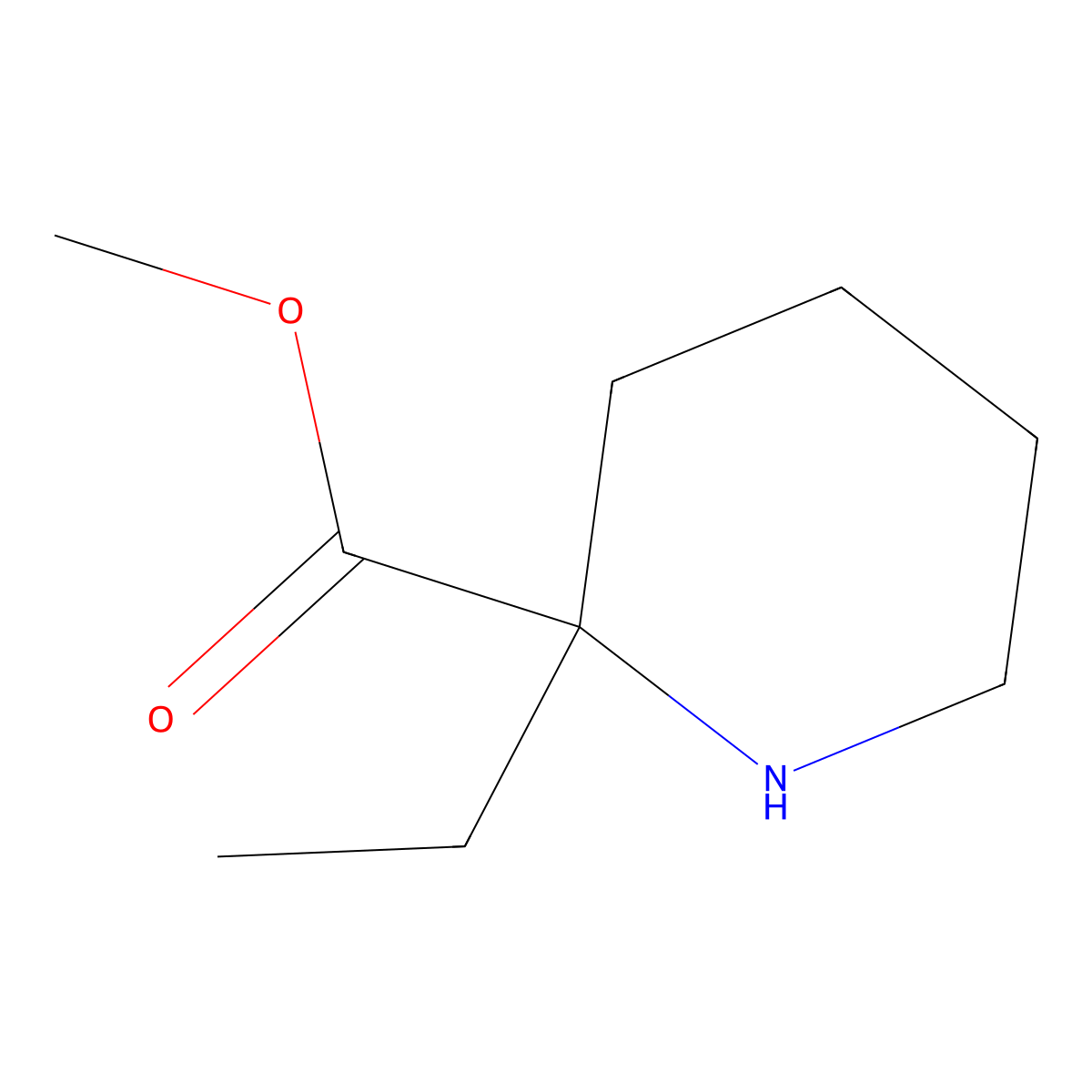 Methyl 2-ethylpiperidine-2-carboxylate molecular structure, CAS 1206229-21-1