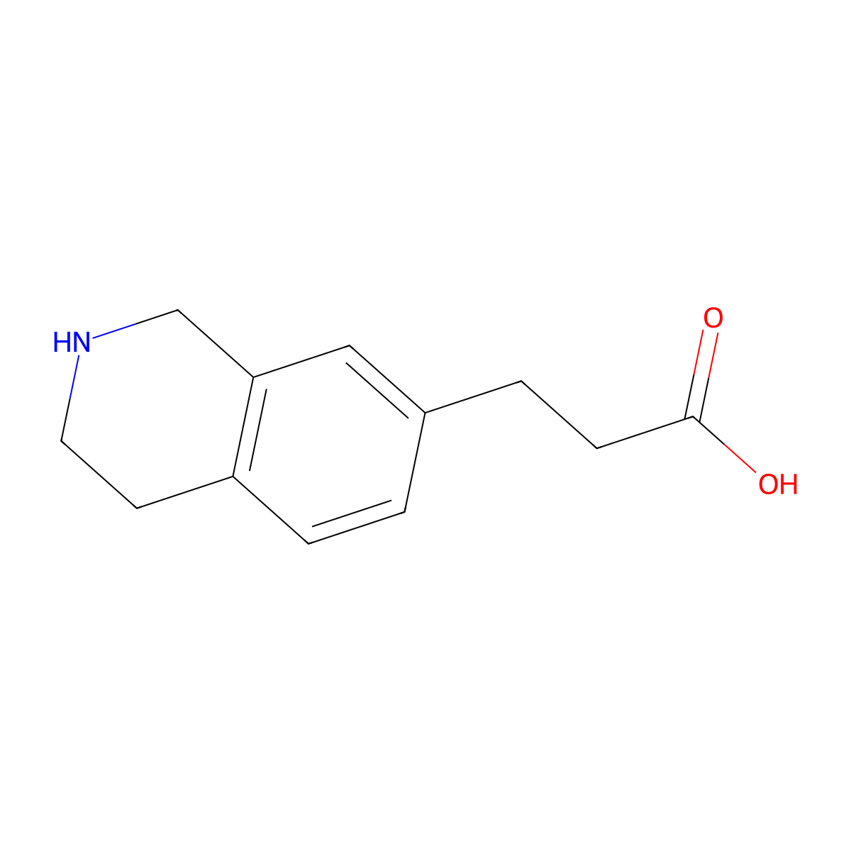 7-Isoquinolinepropanoic acid, 1,2,3,4-tetrahydro- molecular structure, CAS 1206229-29-9