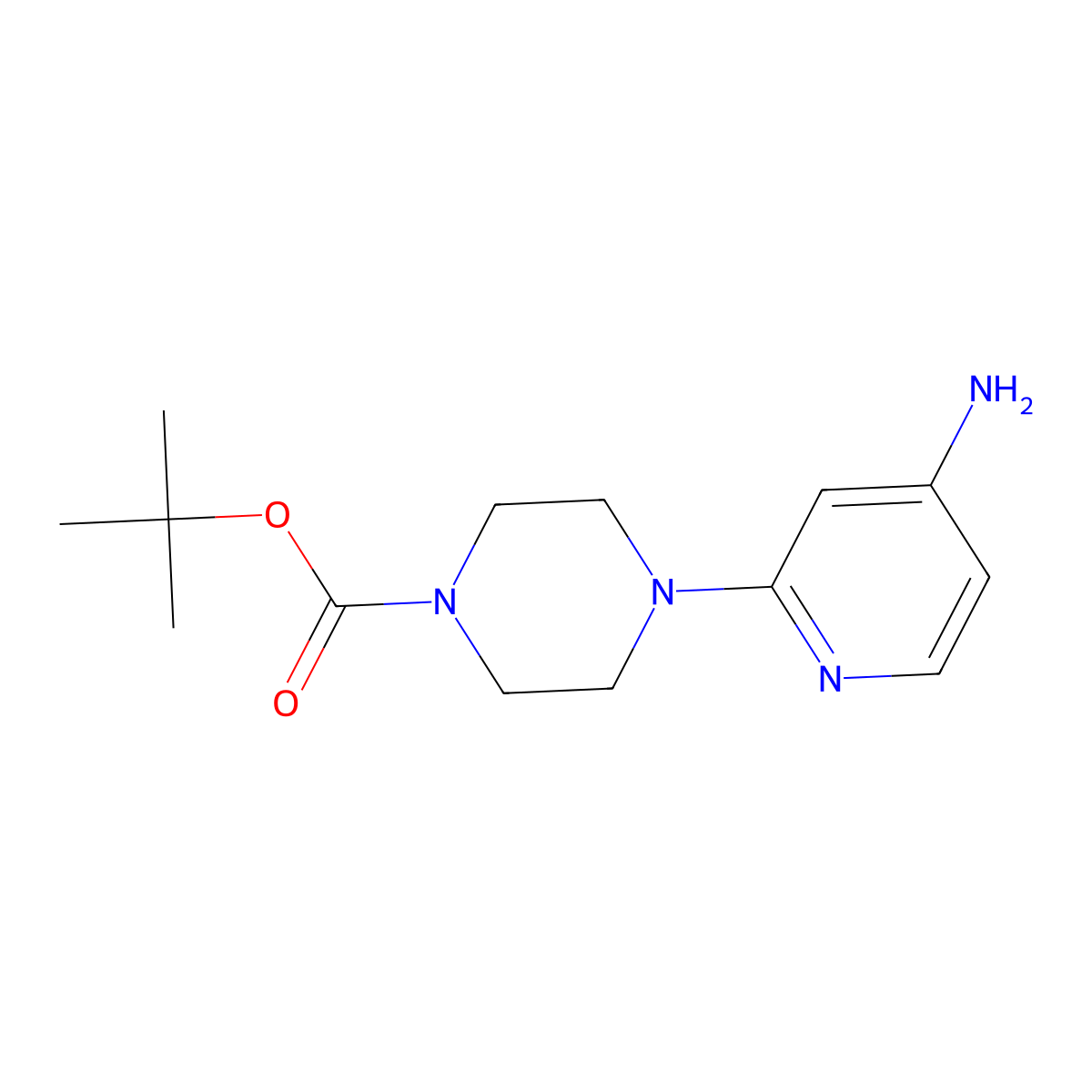 Tert-butyl 4-(4-aminopyridin-2-yl)piperazine-1-carboxylate molecular structure, CAS 1206247-69-9