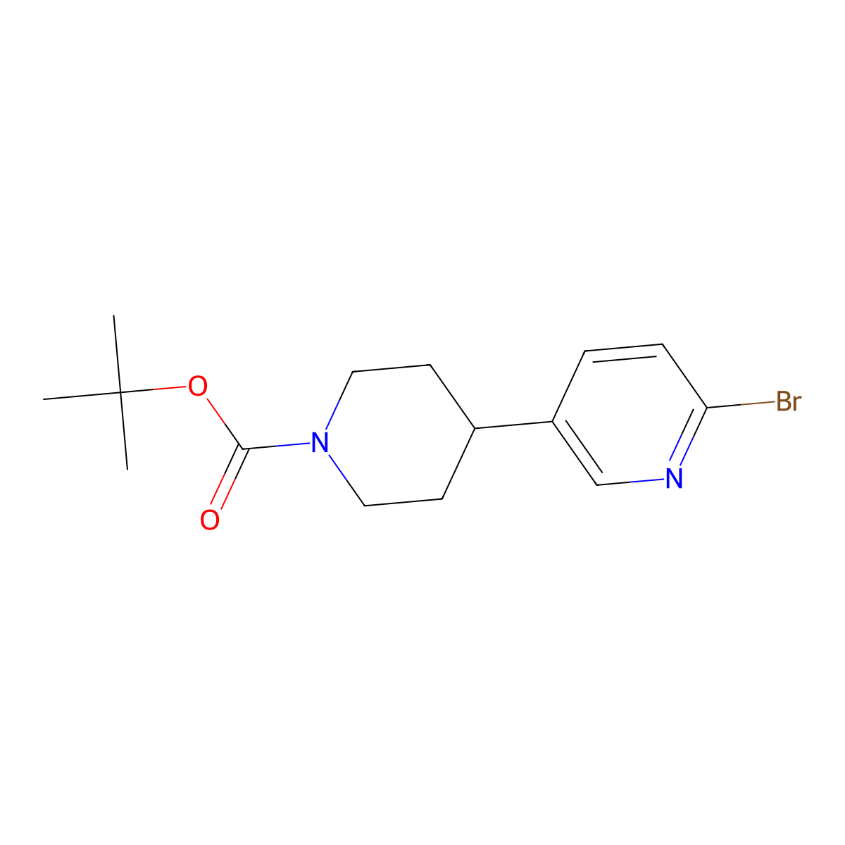 2-Bromo-5-(N-Boc-piperidin-4-yl)pyridine molecular structure, CAS 1206247-72-4