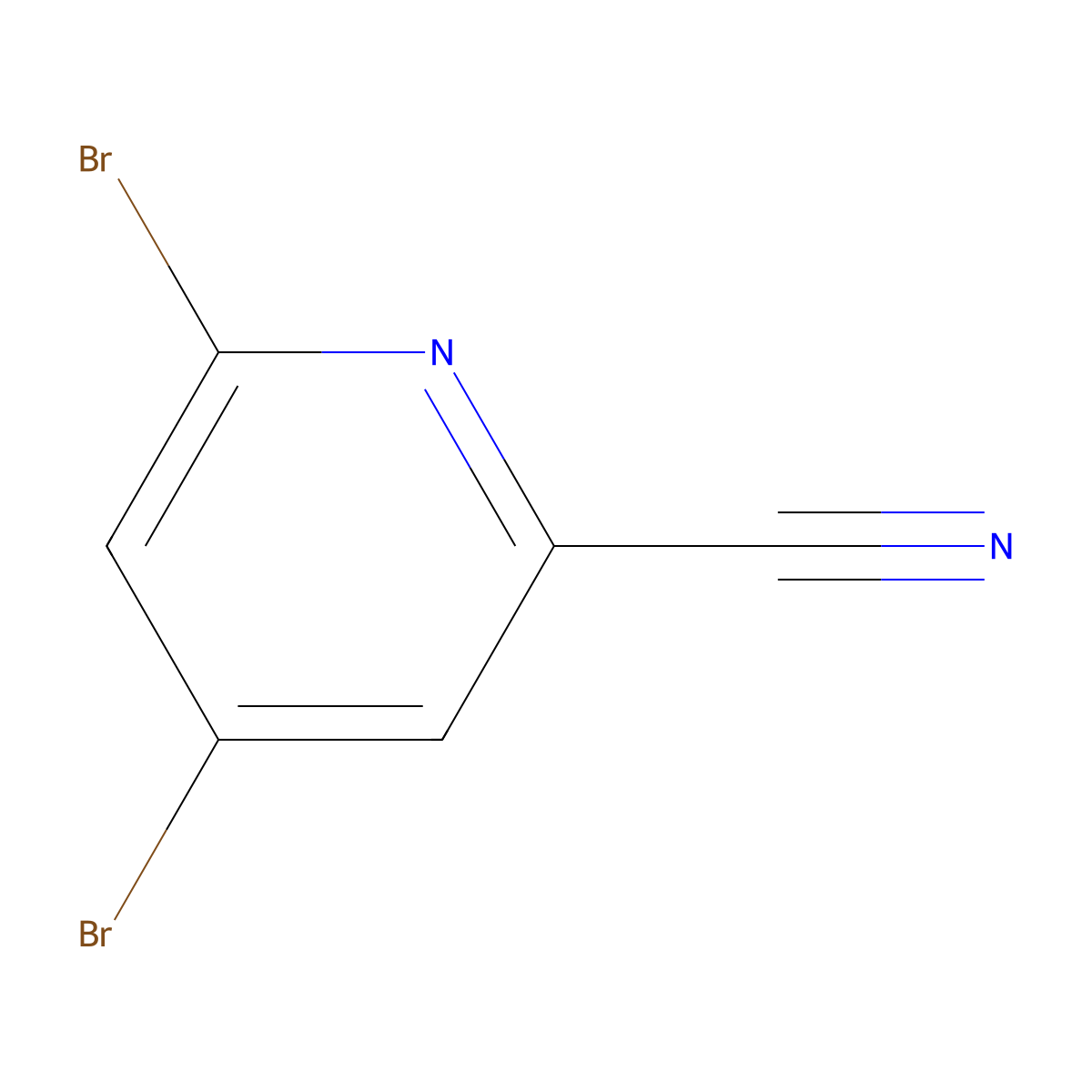 4,6-Dibromopicolinonitrile molecular structure, CAS 1206247-80-4