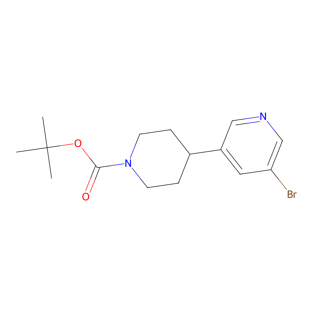 3-Bromo-5-(N-Boc-piperidin-4-yl)pyridine molecular structure, CAS 1206248-30-7