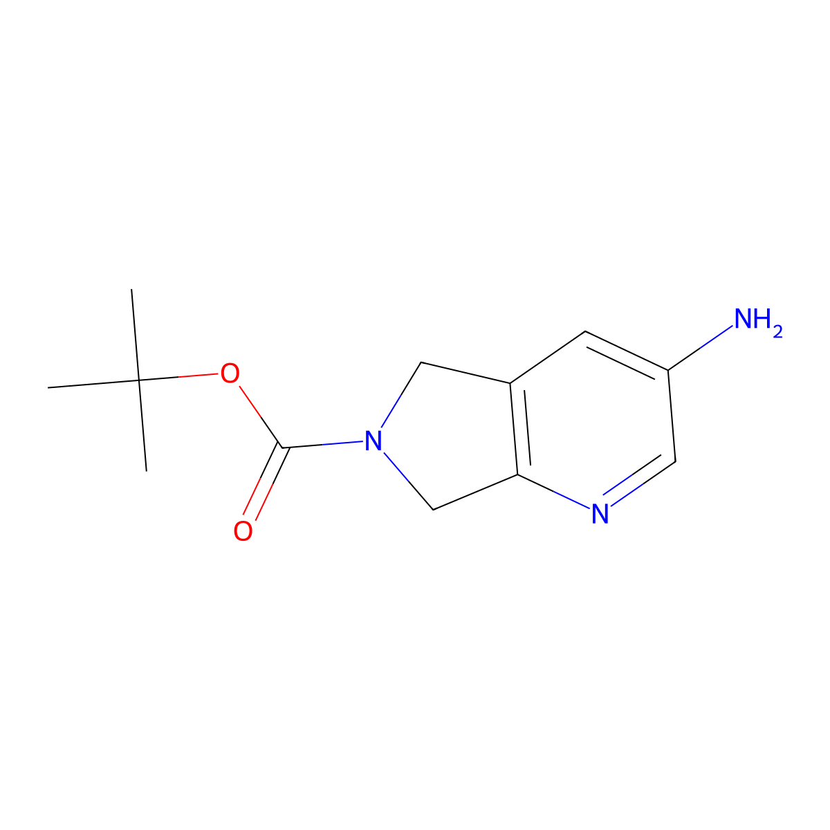 Tert-butyl 3-amino-5H,6H,7H-pyrrolo[3,4-B]pyridine-6-carboxylate molecular structure, CAS 1206248-54-5