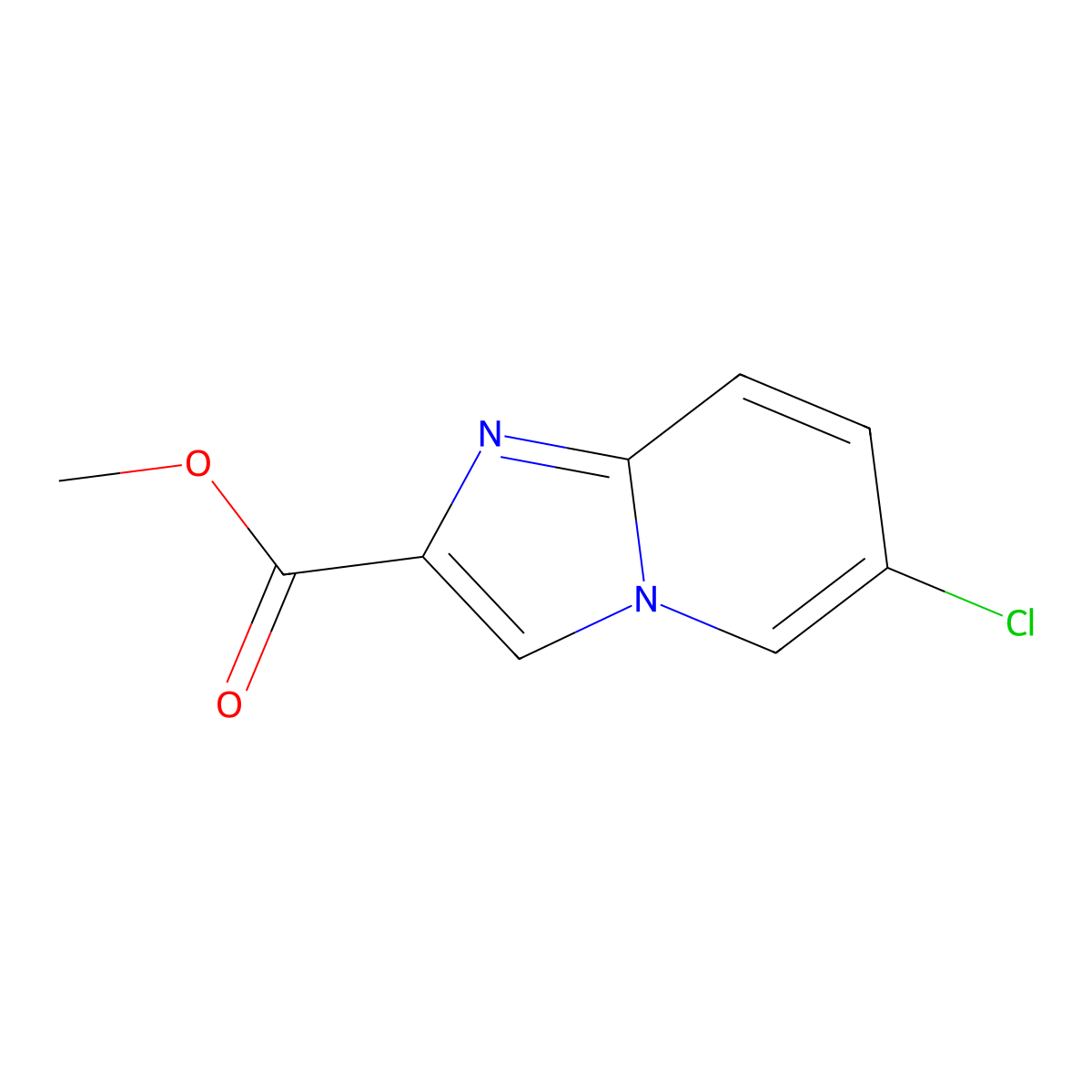 Methyl 6-chloroimidazo[1,2-a]pyridine-2-carboxylate molecular structure, CAS 1206248-90-9