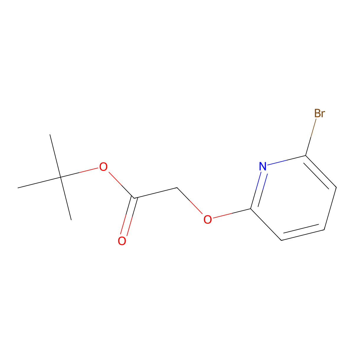 Tert-butyl 2-((6-bromopyridin-2-yl)oxy)acetate molecular structure, CAS 1206248-94-3