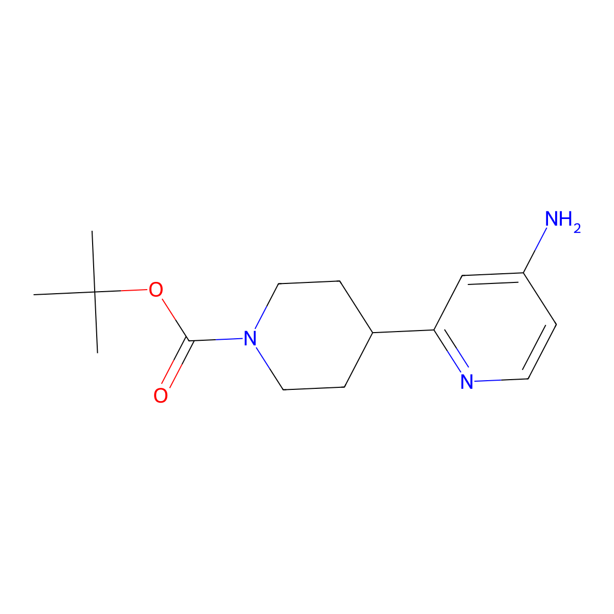 Tert-butyl 4-(4-aminopyridin-2-YL)piperidine-1-carboxylate molecular structure, CAS 1206249-06-0