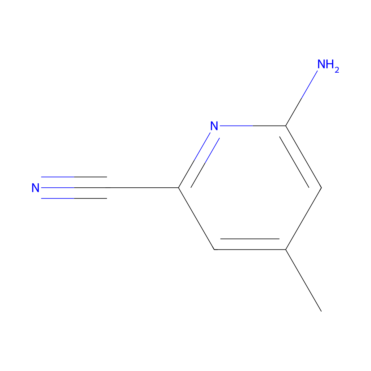 6-Amino-4-methylpyridine-2-carbonitrile molecular structure, CAS 1206249-15-1