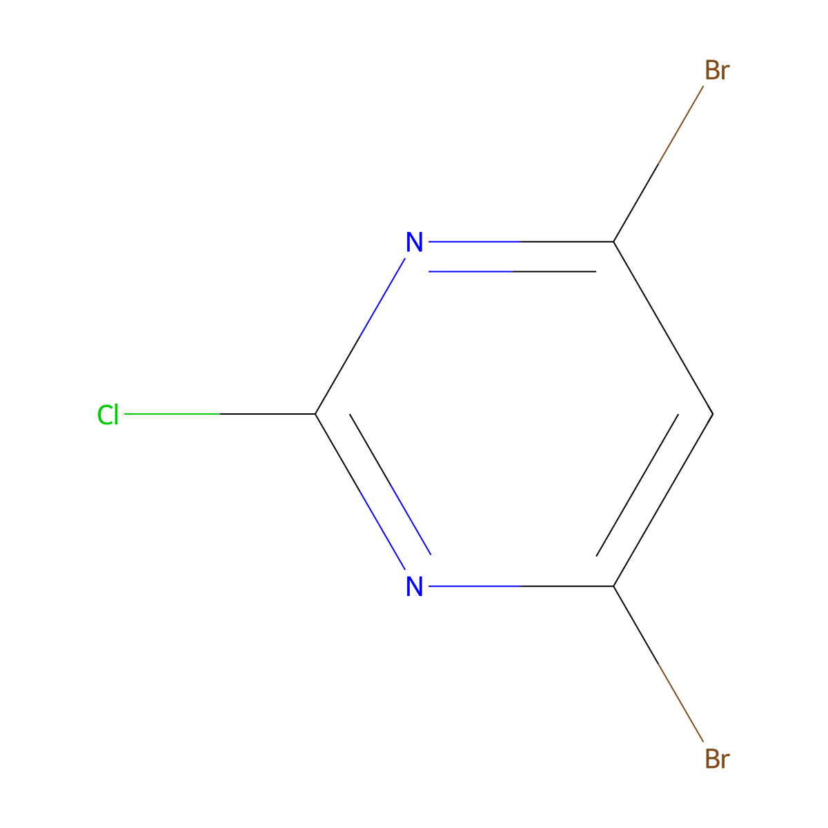 4,6-Dibromo-2-chloropyrimidine molecular structure, CAS 1206249-16-2