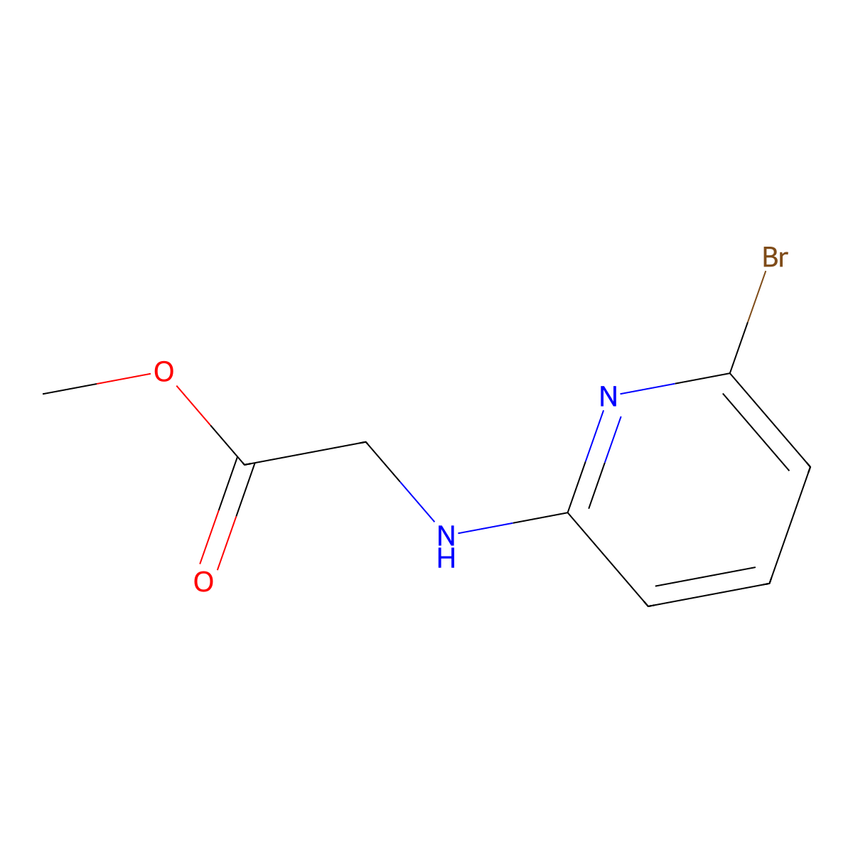 Methyl 2-[(6-bromopyridin-2-yl)amino]acetate molecular structure, CAS 1206249-31-1