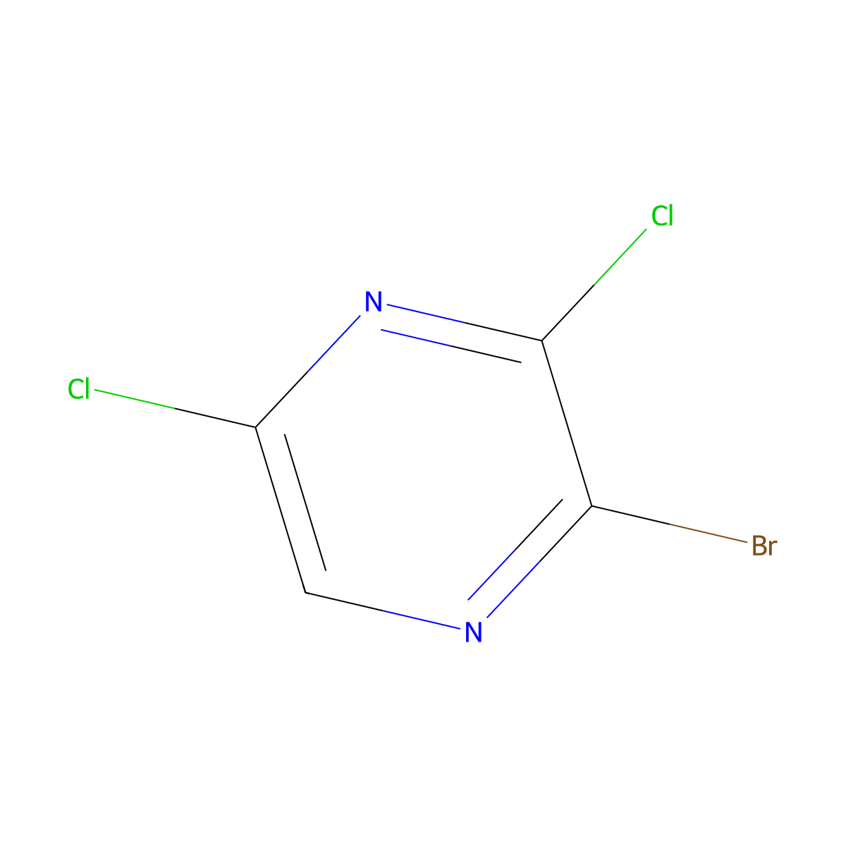 2-Bromo-3,5-dichloropyrazine molecular structure, CAS 1206249-40-2