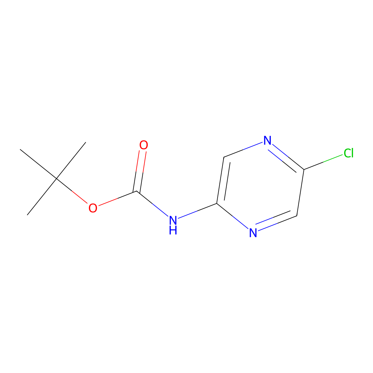 tert-Butyl (5-chloropyrazin-2-yl)carbamate molecular structure, CAS 1206249-43-5