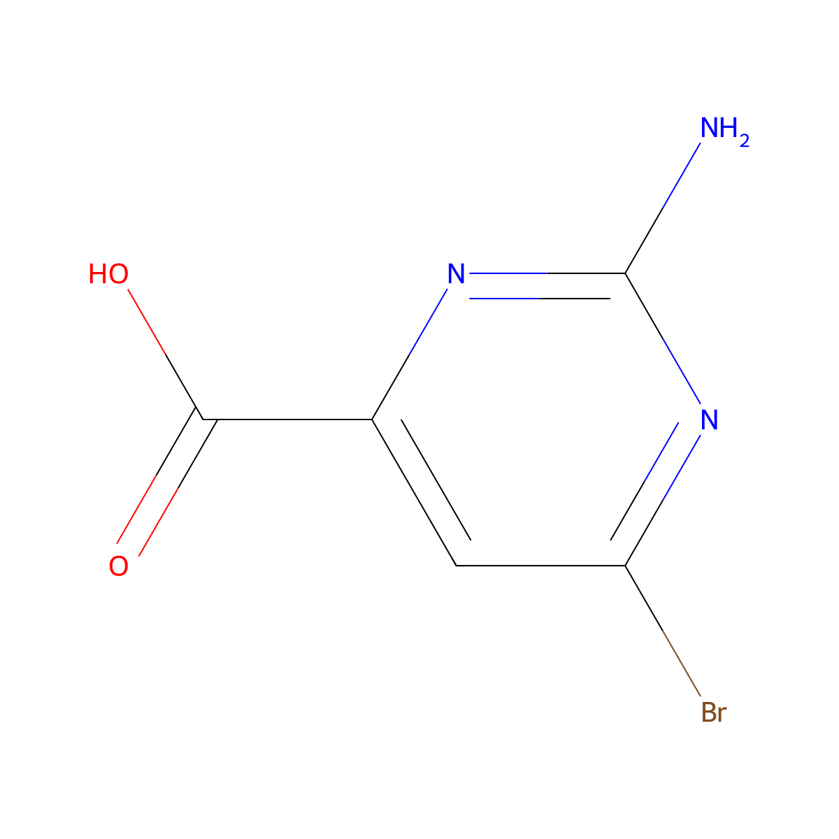 2-Amino-6-bromopyrimidine-4-carboxylic acid molecular structure, CAS 1206249-60-6