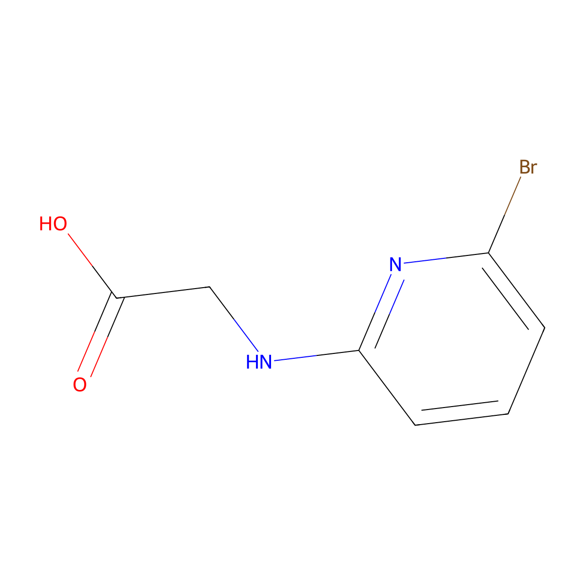 2-[(6-Bromopyridin-2-yl)amino]acetic acid molecular structure, CAS 1206249-63-9