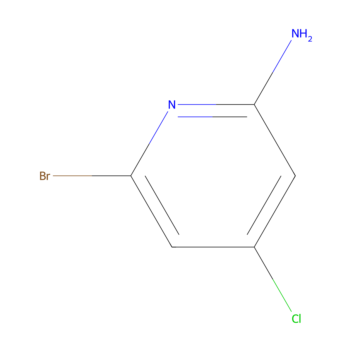 6-Bromo-4-chloropyridin-2-amine molecular structure, CAS 1206249-65-1
