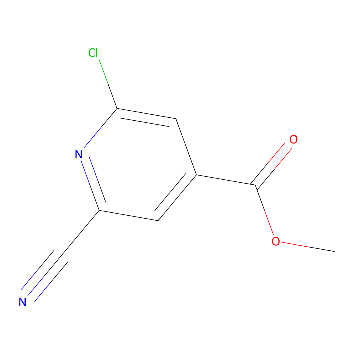 Methyl 2-chloro-6-cyanoisonicotinate molecular structure, CAS 1206249-66-2