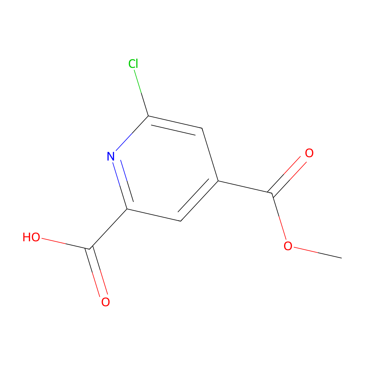 6-Chloro-4-(methoxycarbonyl)pyridine-2-carboxylic acid molecular structure, CAS 1206249-69-5
