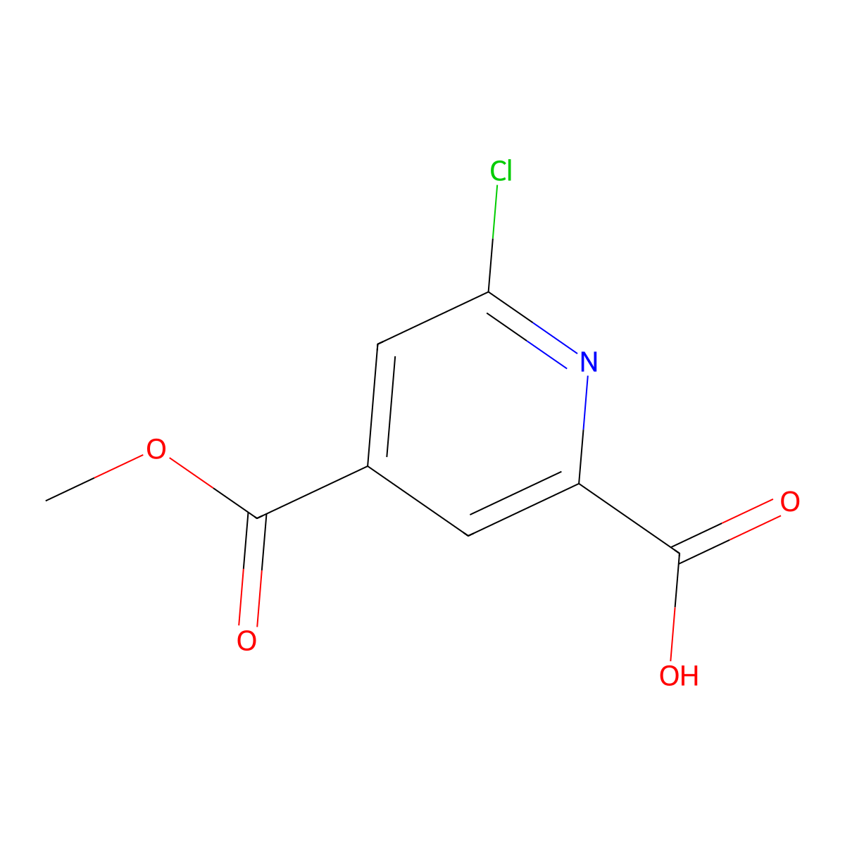 6-Chloro-4-(methoxycarbonyl)pyridine-2-carboxylic acid molecular structure, CAS 1206249-69-5