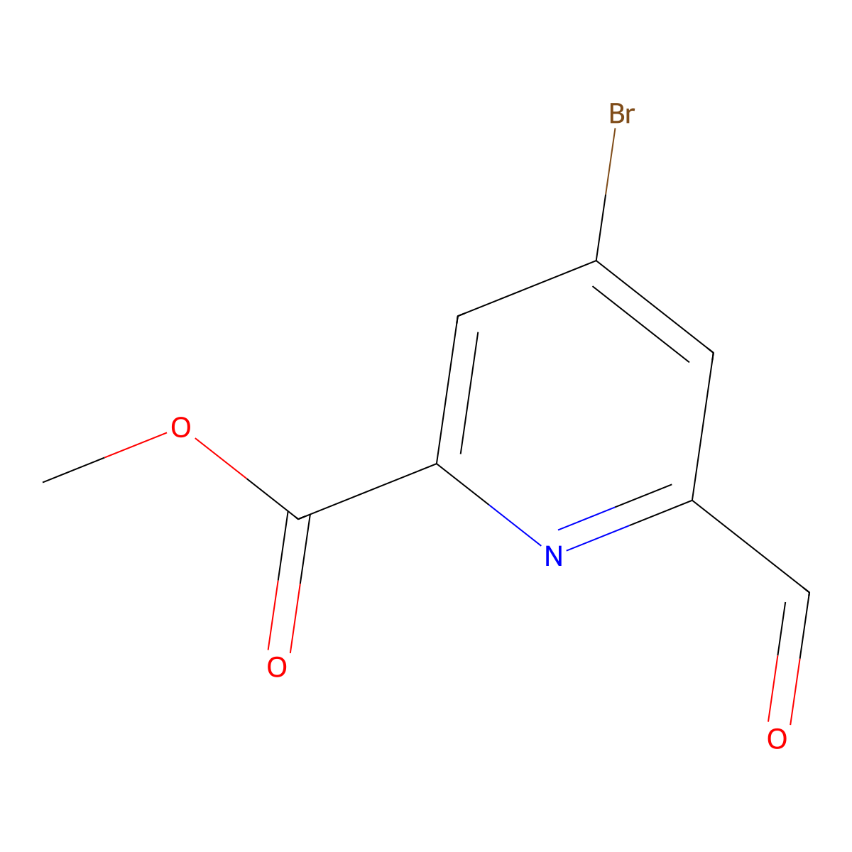 Methyl 4-bromo-6-formylpyridine-2-carboxylate molecular structure, CAS 1206249-70-8