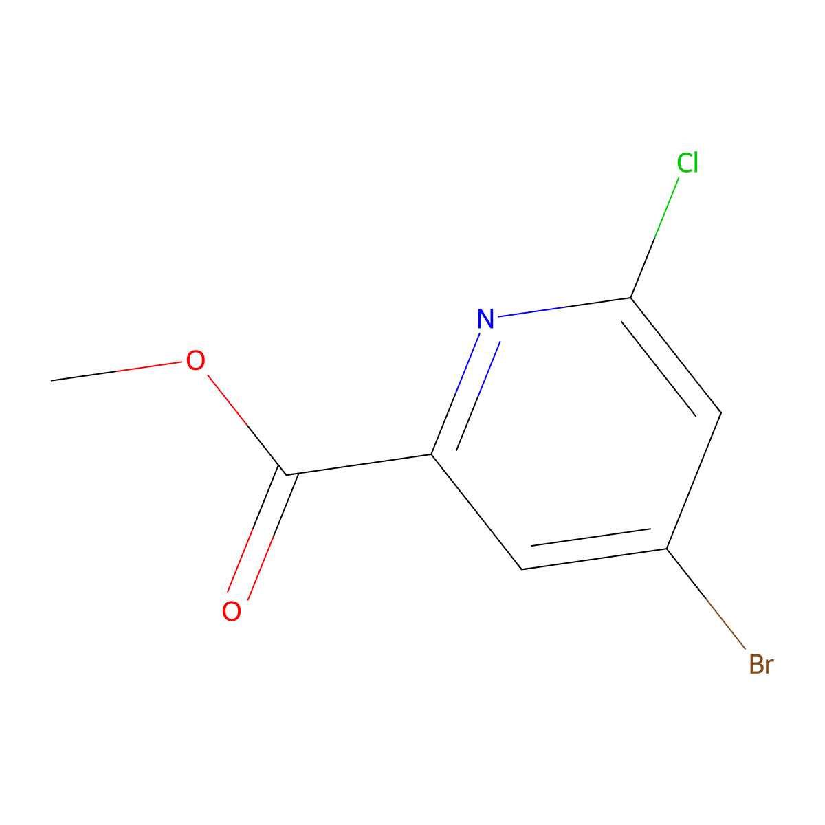 Methyl 4-bromo-6-chloropyridine-2-carboxylate molecular structure, CAS 1206249-86-6