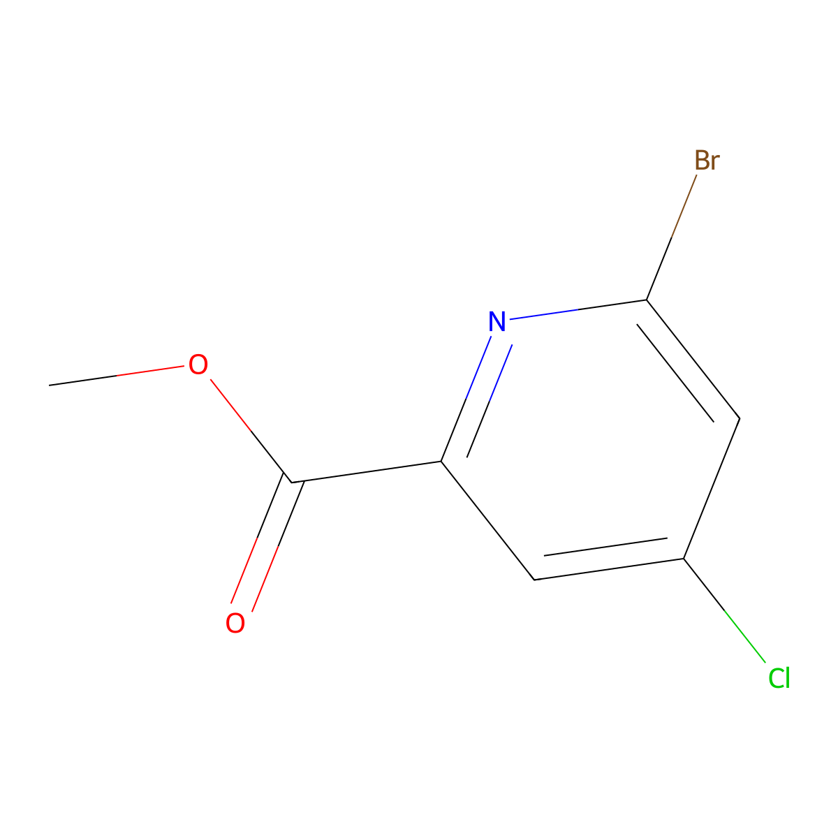 Methyl 6-bromo-4-chloropicolinate molecular structure, CAS 1206249-92-4