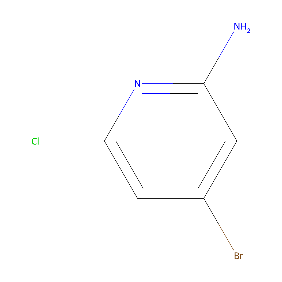 4-Bromo-6-chloropyridin-2-amine molecular structure, CAS 1206250-19-2