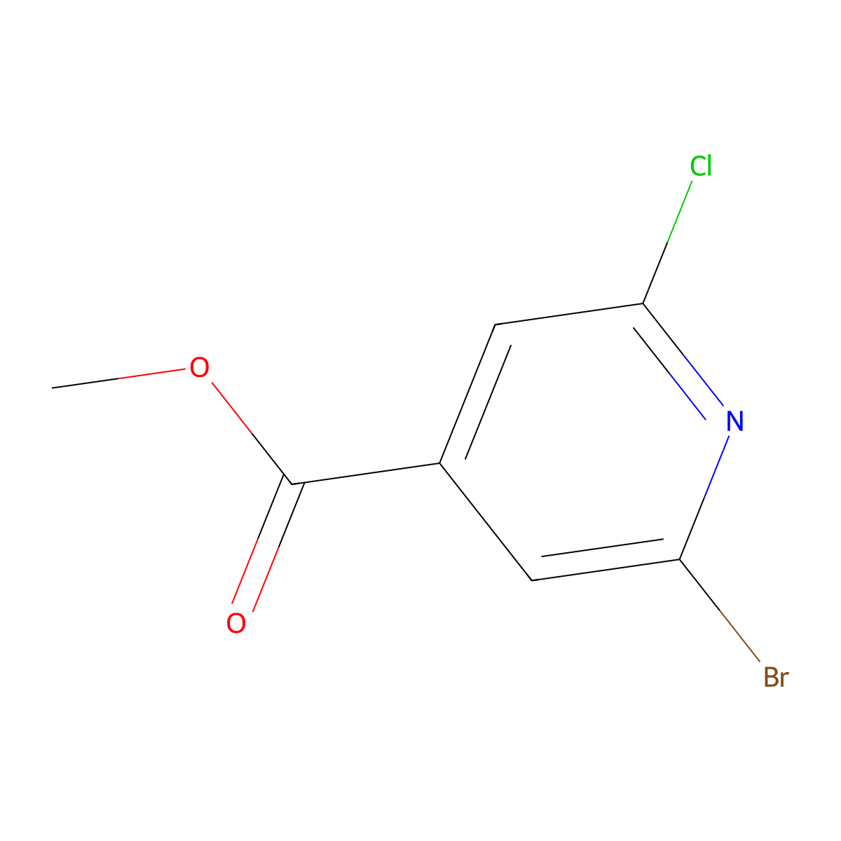 Methyl 2-bromo-6-chloroisonicotinate molecular structure, CAS 1206250-22-7