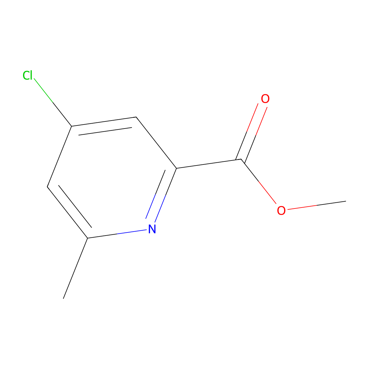 Methyl 4-chloro-6-methylpicolinate molecular structure, CAS 1206250-28-3