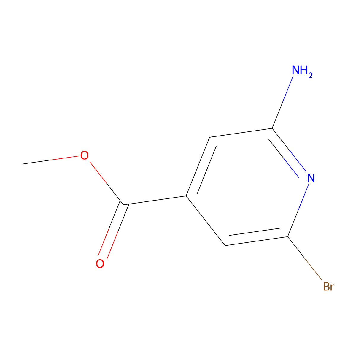 Methyl 2-amino-6-bromoisonicotinate molecular structure, CAS 1206250-29-4