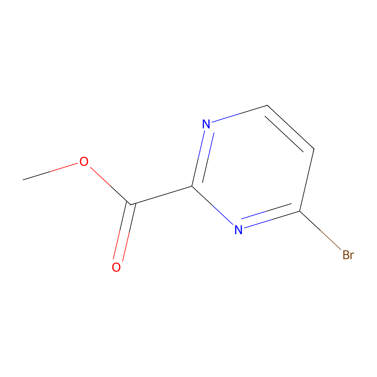 Methyl 4-bromopyrimidine-2-carboxylate molecular structure, CAS 1206250-40-9