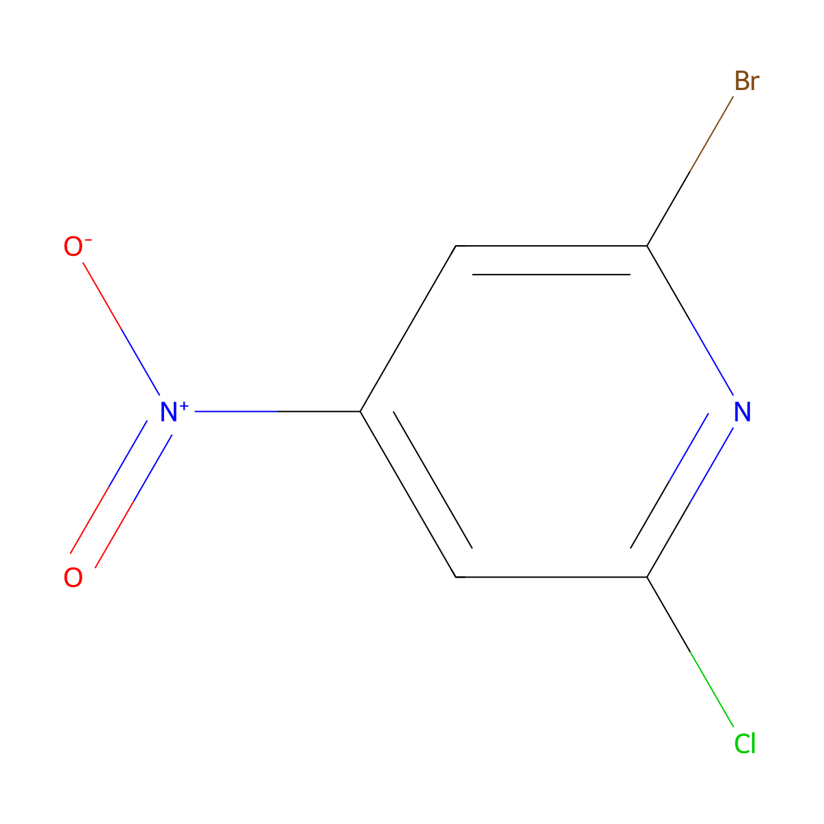 2-Bromo-6-chloro-4-nitropyridine molecular structure, CAS 1206250-42-1