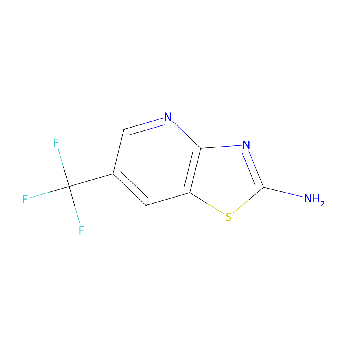 6-(Trifluoromethyl)-(1,3)thiazolo(4,5-b)pyridin-2-amine molecular structure, CAS 1206250-52-3
