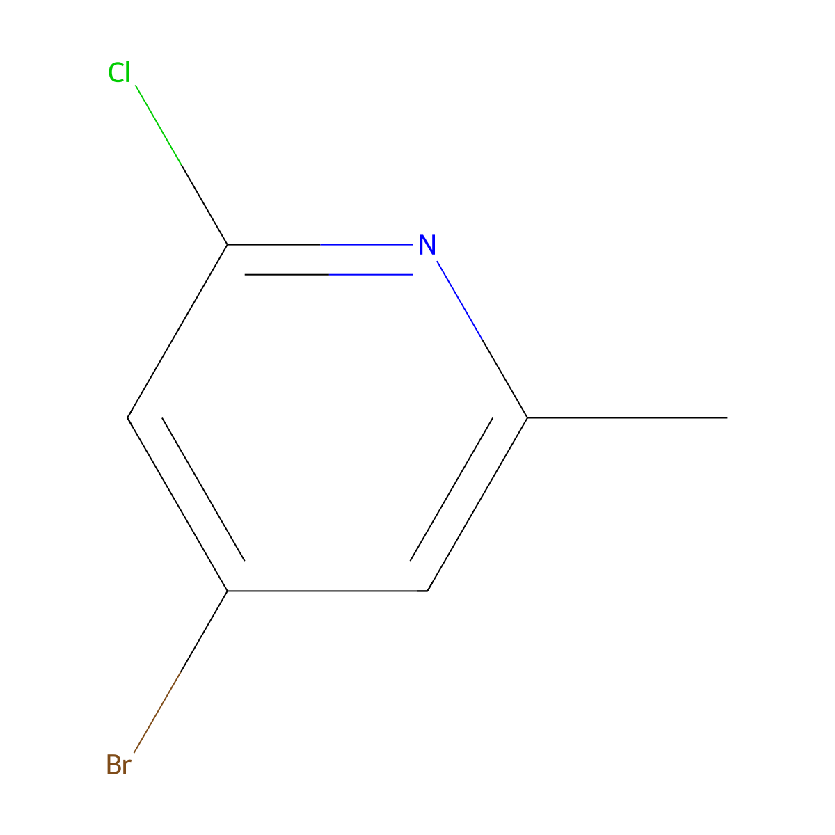 4-Bromo-2-chloro-6-methylpyridine molecular structure, CAS 1206250-53-4